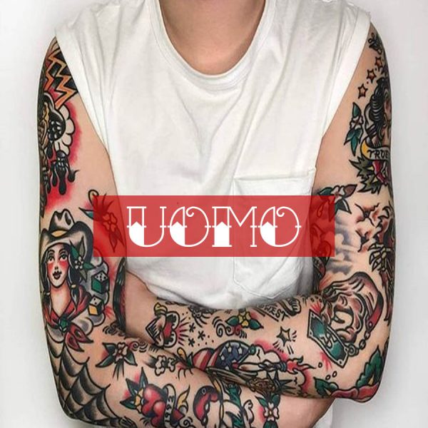 uomo old school collection tshirt con tatuaggi